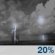 Wednesday Night: A slight chance of showers and thunderstorms between 11pm and 5am, then a slight chance of rain. Partly cloudy, with a low around 64. East southeast wind 1 to 5 mph. Chance of precipitation is 20%. New rainfall amounts less than a tenth of an inch possible. Wednesday Night: Slight Chance Showers And Thunderstorms