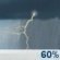Today: Rain likely before 11am, then showers and thunderstorms likely between 11am and 5pm, then a chance of rain. Mostly cloudy, with a high near 58. South wind 0 to 5 mph. Chance of precipitation is 60%. New rainfall amounts less than a tenth of an inch possible. Today: Showers And Thunderstorms Likely